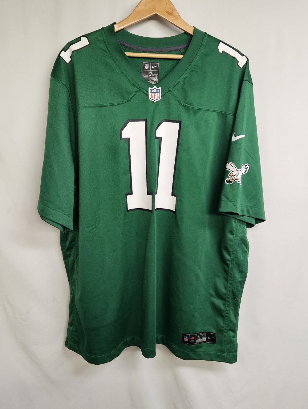 Philadephia Eagles AJ Brown #11 Kelly Green Jersey Size 3X-Large
